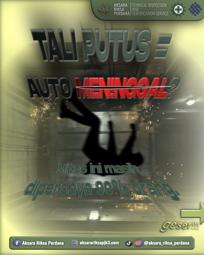 Konten feeds diambil dari instagram @aksara_riksa_perdana mengenai fungsi safety gear pada Lift atau Elevator dalam pemeriksaan.